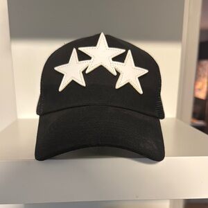 AMIRI Black Cap with White Stars